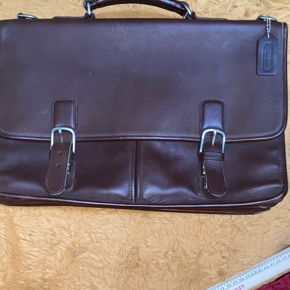 Coach Dark Brown Leather Briefcase